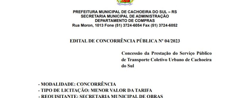 Concorrência pública do transporte coletivo urbano tem 49 páginas