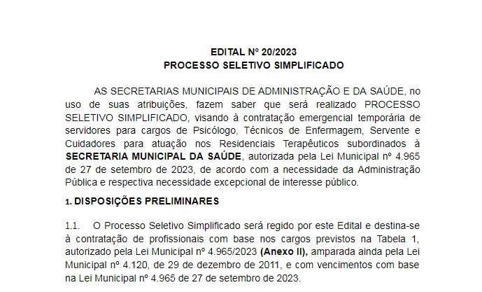 Processo seletivo / Crédito: OC/Reprodução