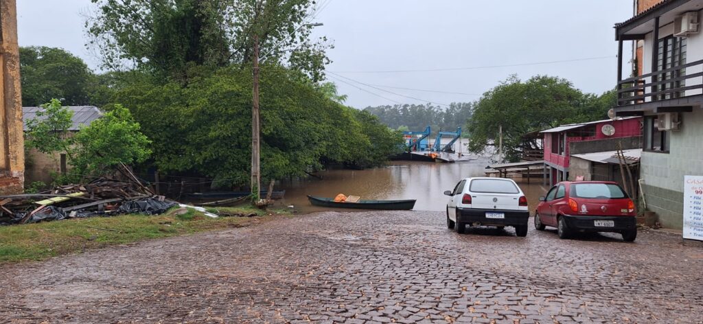 Rio Jacuí: aumento das águas leva Defesa Civil a organizar estrutura da Fenarroz para acomodar famílias ribeirinhas / Foto: Milos Silveira/OC