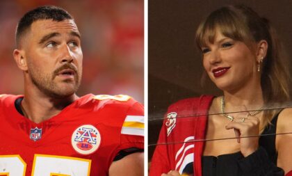 Taylor Swift e Travis Kelce em um doce momento