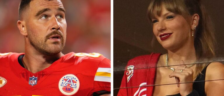 Taylor Swift e Travis Kelce em um doce momento