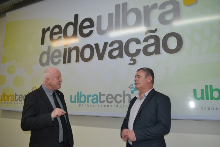 Reitor da Ulbra RS, Thomas Heimann, e diretor da Ulbratech, Alexandre Ströher / Crédito: Marcelo Miranda