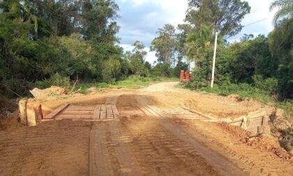 Recuperação da Ponte de Santa Bárbara é finalizada, após 1 mês