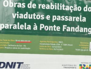 Obra de reforma da Ponte do Fandango fica para abril