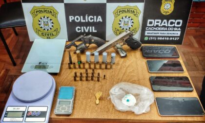 Polícia apreende armas, munições e droga em Cachoeira do Sul e Novo Cabrais