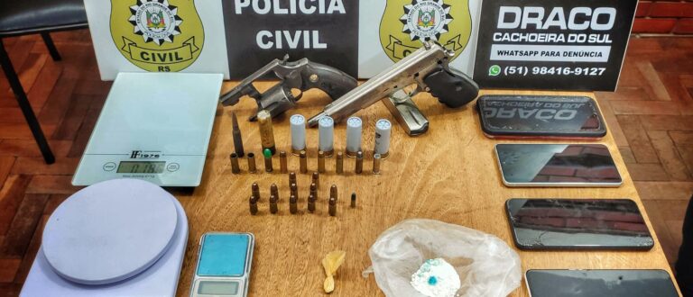 Polícia apreende armas, munições e droga em Cachoeira do Sul e Novo Cabrais