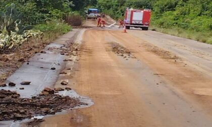 Pelotão Rodoviário de Cachoeira do Sul: deslizamento atinge ERS-400