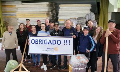 Paraíso do Sul: Rotary Club recebe colchões e cobertas da Defesa Civil do RS