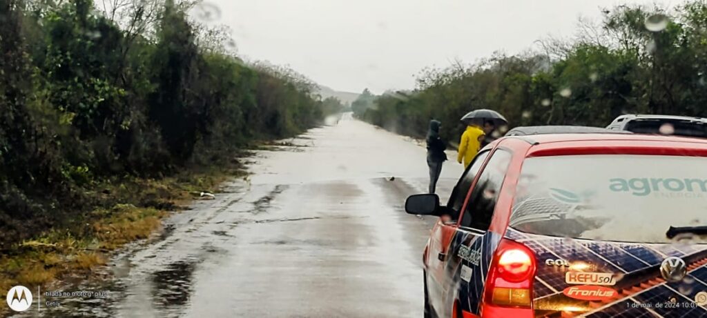 ERS-403 alagada: bloqueio da rodovia que é rota alternativa para veículos pesados em Cachoeira piora situação do município / Foto: Divulgação