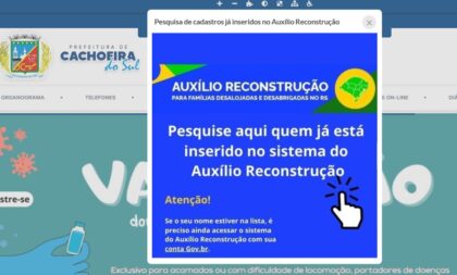 Auxílio Reconstrução: planilha mostra cachoeirenses inscritos