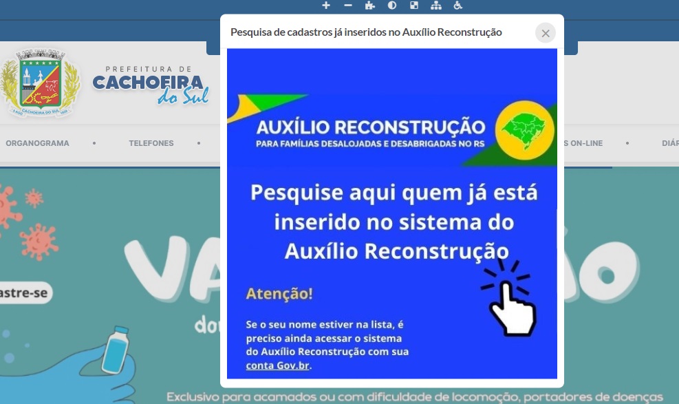 Auxílio Reconstrução / Crédito: OC / Reprodução