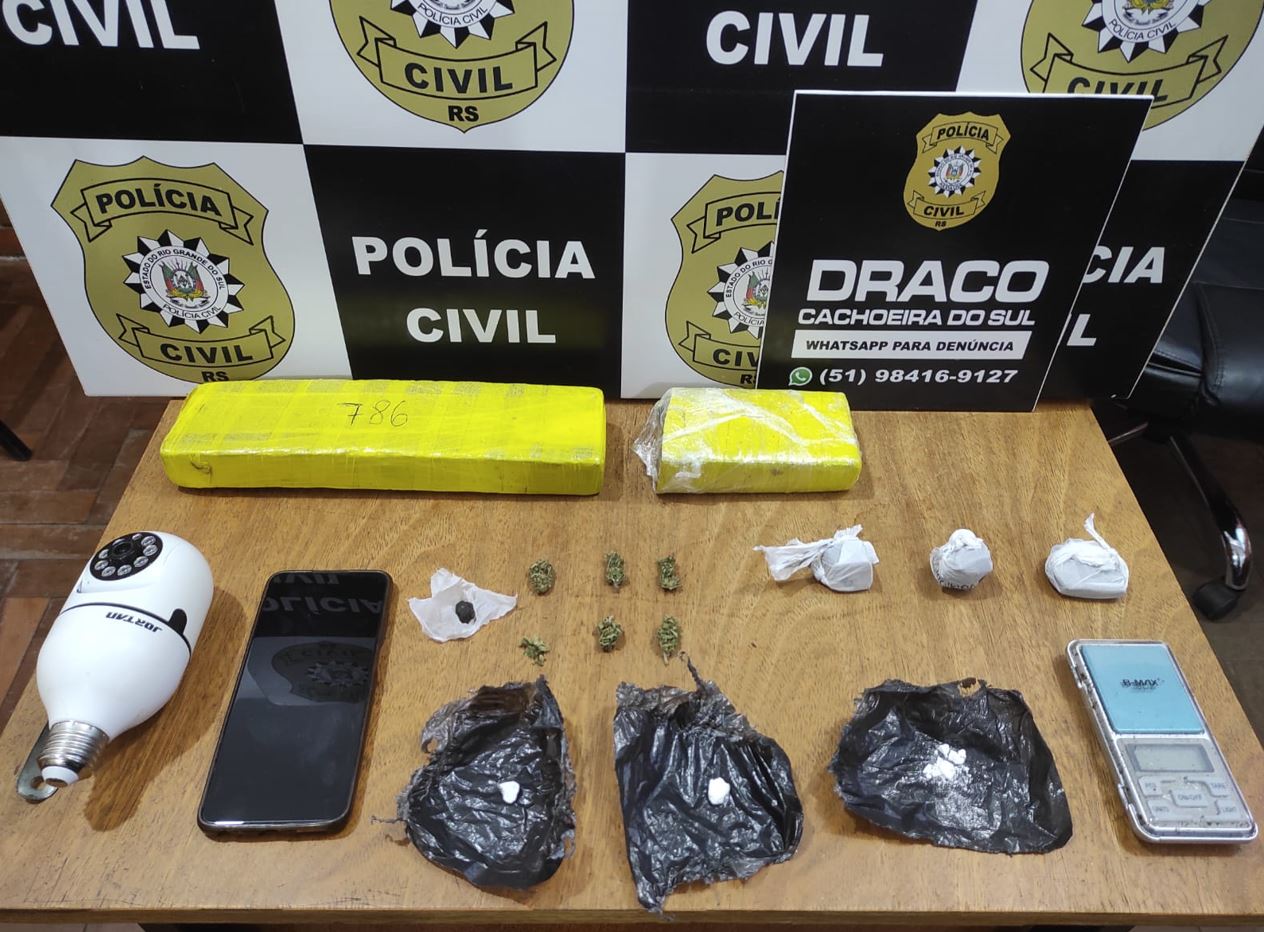 Quantidade variada de droga foi apreendida em ação da Draco no Bairro Noêmia / Foto: Polícia Civil/Divulgação