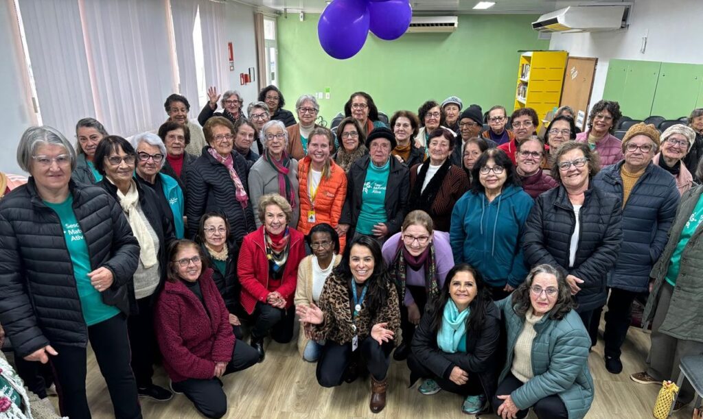 Maturidade Ativa do Sesc Cachoeira do Sul: entre as dicas para que pessoas idosas se previnam contra quedas, estão exercícios físicos e alimentação balanceada para melhorar a força muscular e trazer equilíbrio / Foto: Sesc/Divulgação