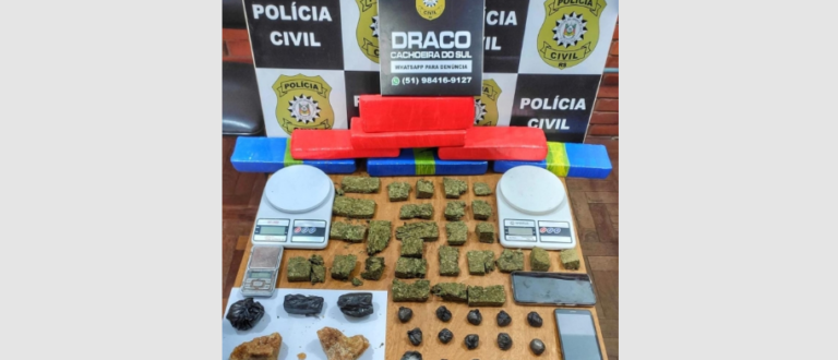 Polícia Civil apreende 5,5 quilos de drogas em Cachoeira