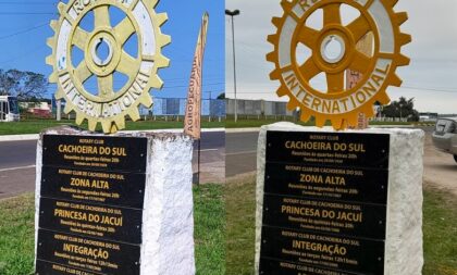 Rotary Club Princesa do Jacuí realiza restauro do marco rotatório