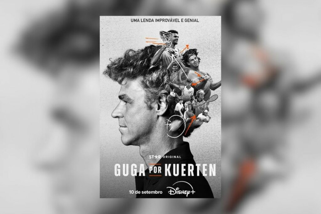 Jogador de tênis  Guga na capa do documentário Guga por Kuerten