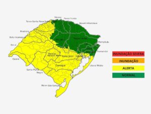 Risco Defesa Civil do RS emite alerta para Região