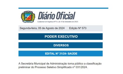 Prefeitura divulga resultado preliminar de processo seletivo