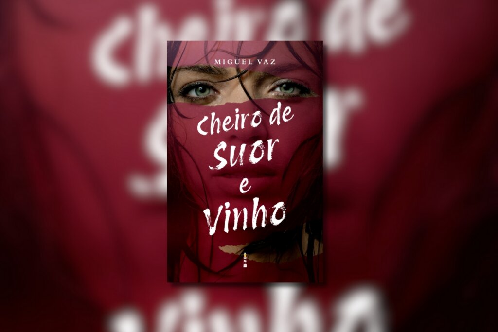 Foto do rosto de uma mulher na capa do livro "Cheiro de suor e vinho"