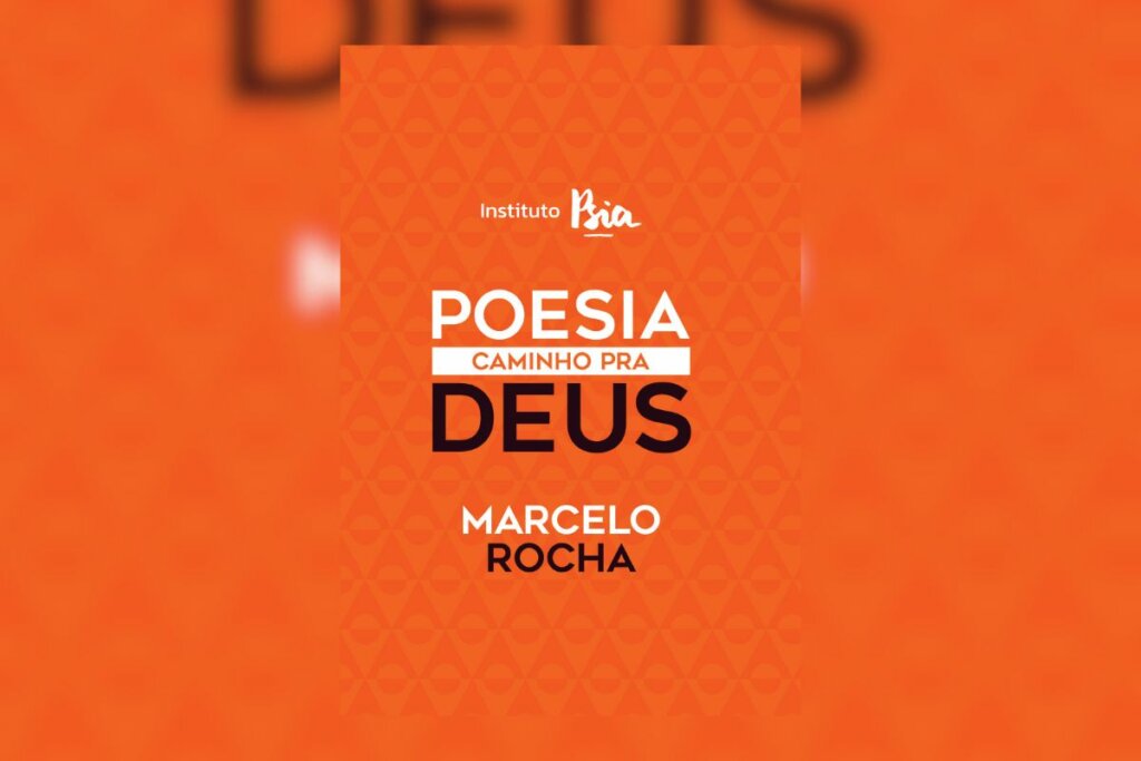 Capa do livro "explora diferentes aspectos da existência humana e a conexão com o Deus" com fundo laranja