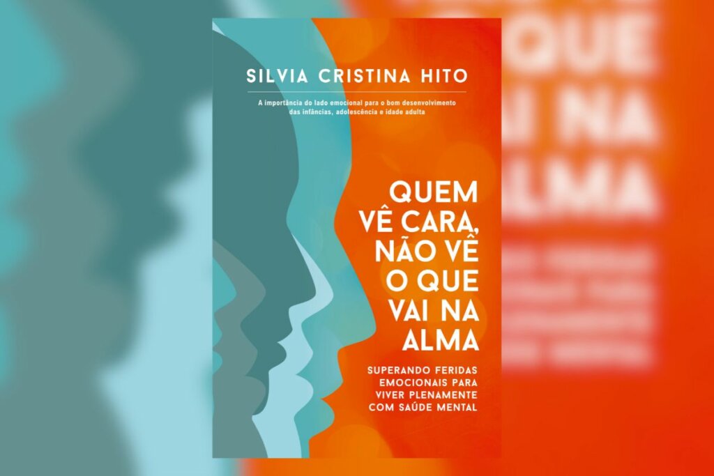 Capa do livro "Quem vê cara, não vê o que vai na alma" com a ilustração de um rosto 