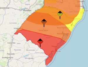 Inmet emite alerta para granizo, alagamentos e ventos de até 100 km/h no RS