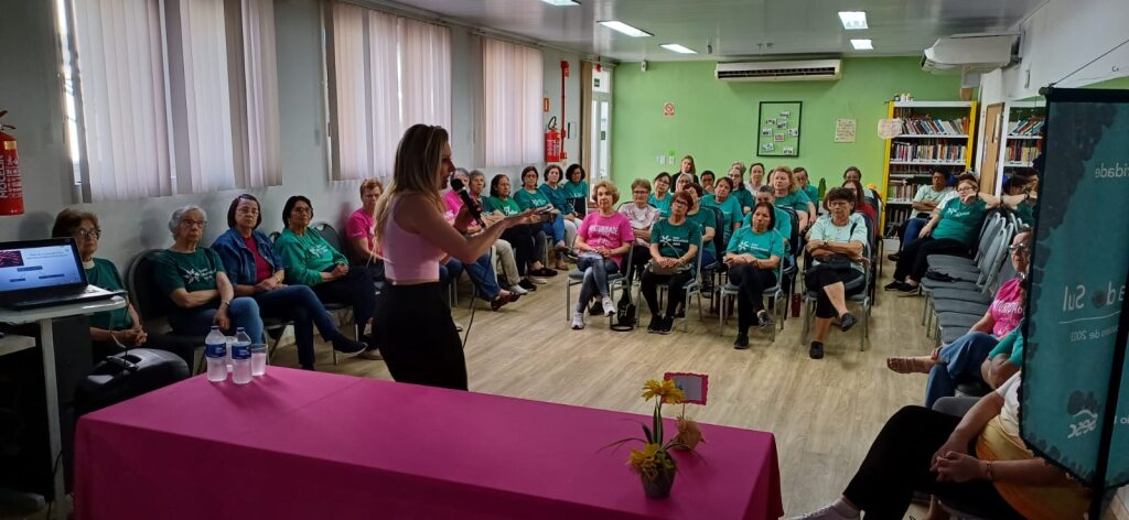 Maturidade Ativa do Sesc Cachoeira do Sul: atividade abordou o tema “Câncer sob um olhar jurídico” / Foto: Sesc/Divulgação