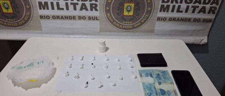 Pote recheado de cocaína: BM de Rio Pardo prende homem por tráfico