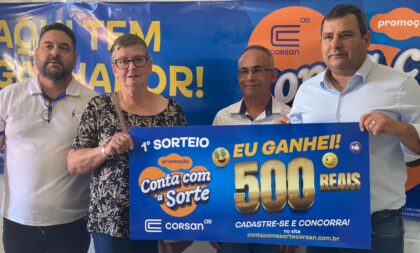 Sorteados da promoção Conta com a Sorte Corsan recebem prêmio