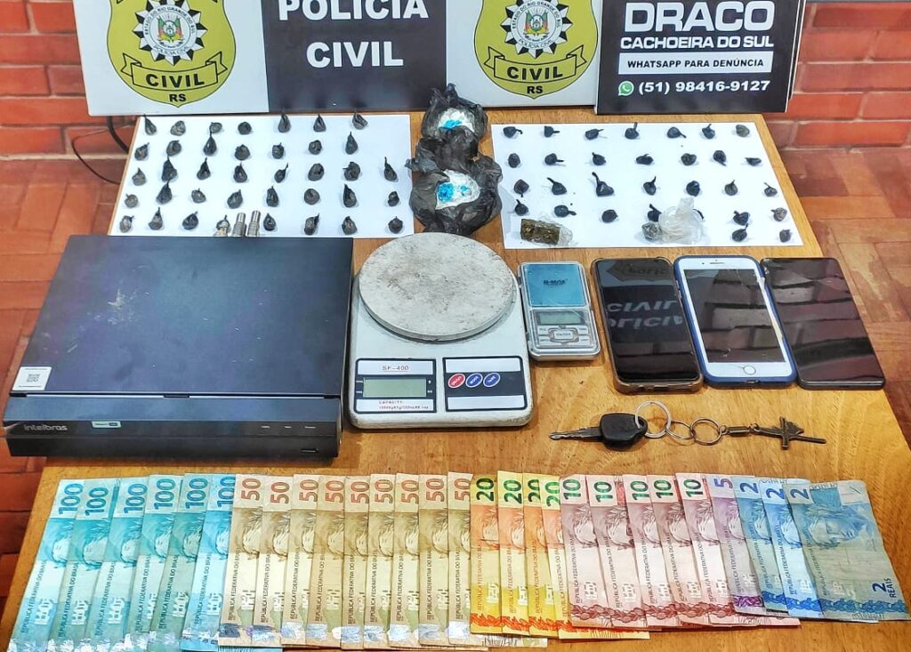 Ofensiva da Polícia Civil resultou na captura de rapaz e uma jovem nos bairros Marina e Oliveira / Foto: Polícia Civil/Divulgação