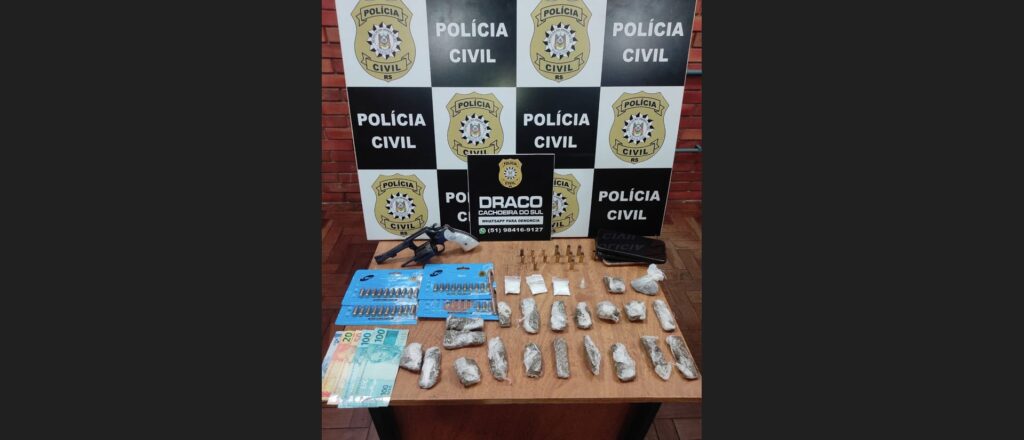 Drogas, armas e munições embasaram a prisão em flagrante de três dos quatro suspeitos pelo assassinato de Maninho Pacheco / Foto: Polícia Civil/Divulgação