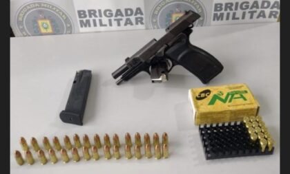 Brigada apreende pistola com adolescente na zona norte de Cachoeira