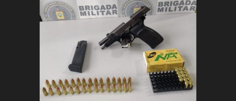 Brigada apreende pistola com adolescente na zona norte de Cachoeira