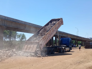 Ponte do Fandango: construtora monta canteiro de obras