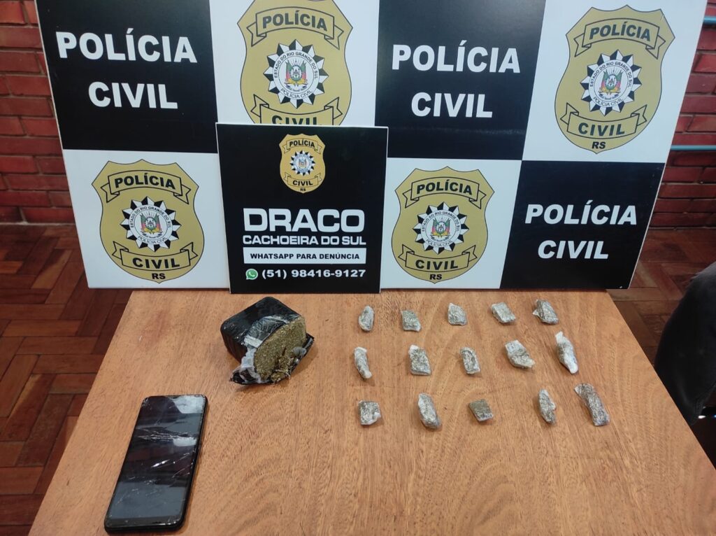 Maconha foi apreendida pela Draco de Cachoeira do Sul em ofensiva no Bairro Bom Retiro / Foto: Polícia Civil/Divulgação