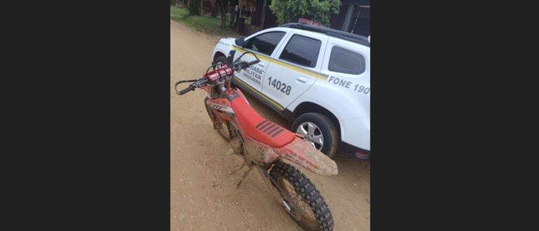 Moto de trilha furtada é recuperada pela BM no Bom Retiro