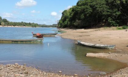 Nível do Rio Jacuí baixa com a estiagem na região