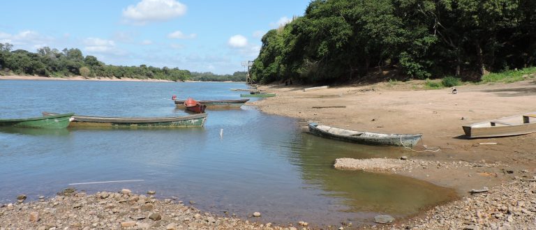 Nível do Rio Jacuí baixa com a estiagem na região