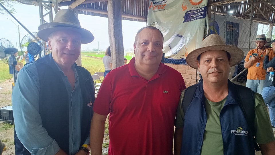 Representantes da Fenarroz com o presidente do Irga, Rodrigo Machado: aproximação que reforça parceria institucional para a feira em 2025 / Fotos: Divulgação