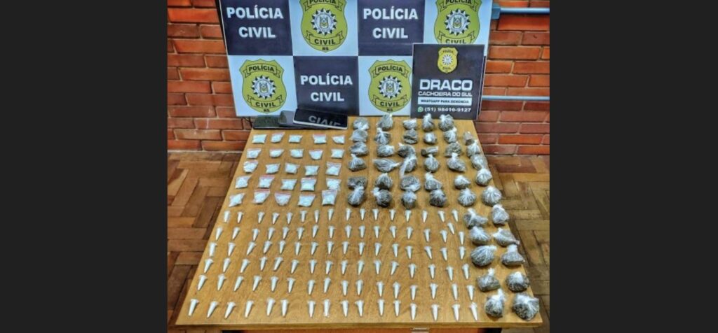 Guerra contra o tráfico: Polícia Civil intercepta chegada de drogas a Cachoeira do Sul. Mulher foi presa / Foto: Polícia Civil/Divulgação