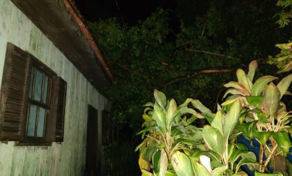 Temporal causa destelhamentos e queda de fios de energia em Candelária