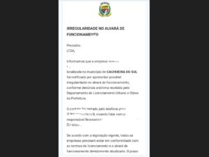 Prefeitura alerta para o “golpe do alvará”