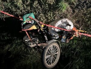 Colisão entre caminhão e charrete deixa dois feridos na BR-153