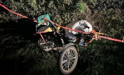 Colisão entre caminhão e charrete deixa dois feridos na BR-153