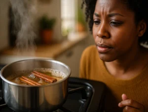 Essa combinação de canela e vinagre elimina o cheiro de fritura da cozinha