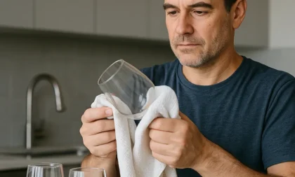 Você está secando os copos do jeito errado e isso gera manchas invisíveis