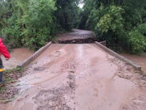 Chuvas danificam cabeceiras e duas pontes são interditadas em Candelária