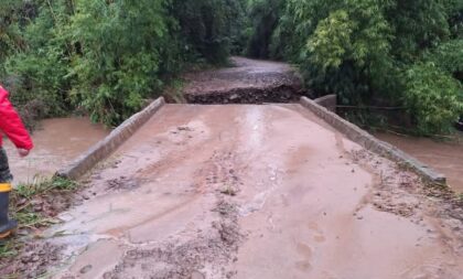 Chuvas danificam cabeceiras e duas pontes são interditadas em Candelária